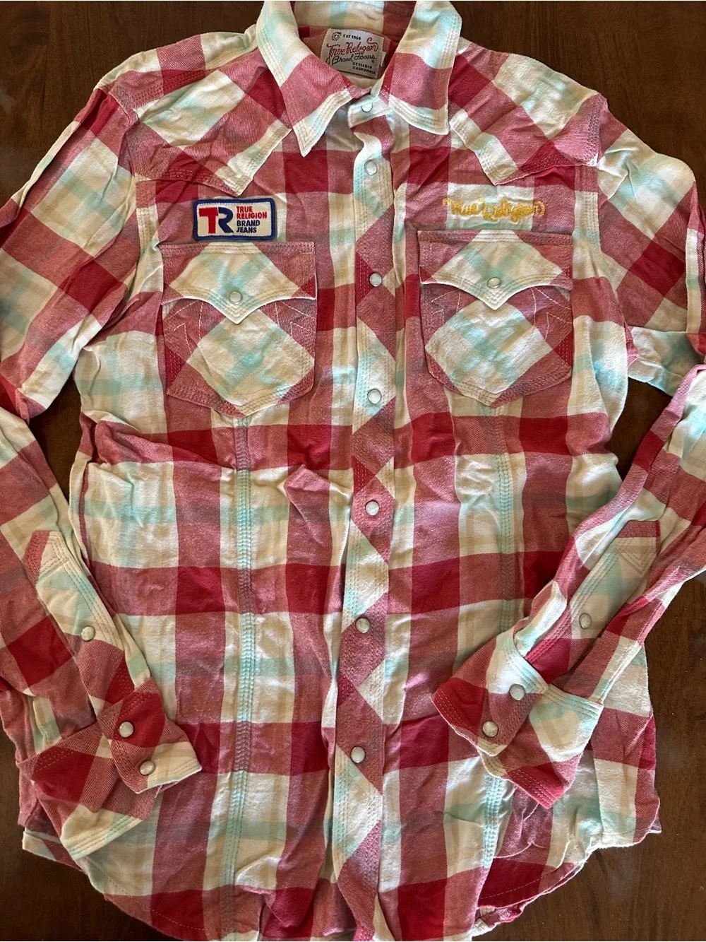 True Religion Bike Club Pearl Snap Flannel